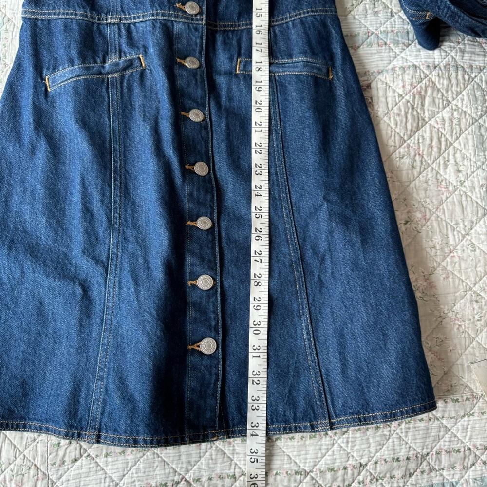 Levi’s Veda Denim Button-Front Dress Size M Cotton Dark Wash - Picture 10 of 15
